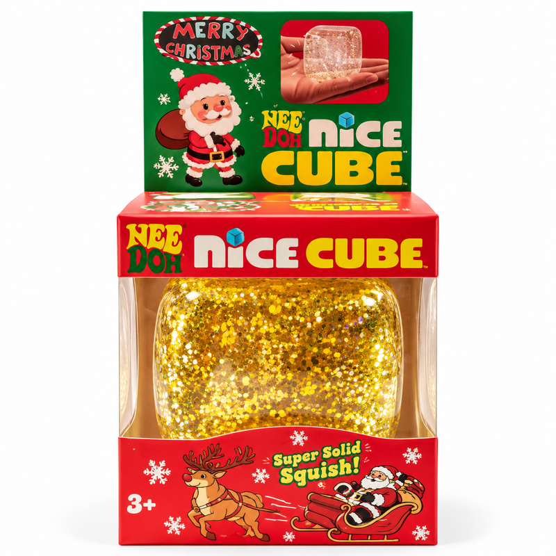 Nee Doh Nice Cube — Christmas Gold Glitter