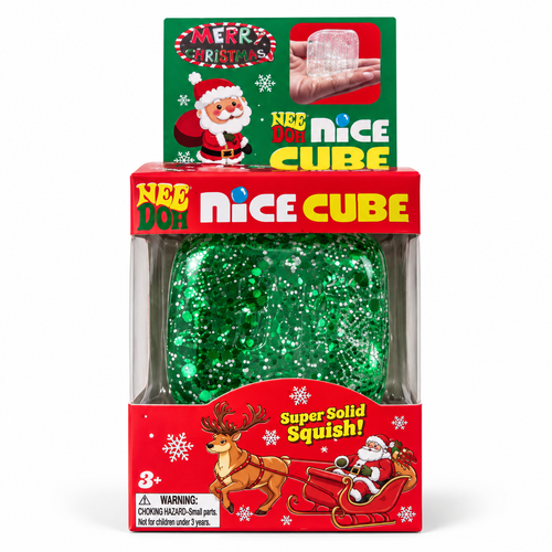 Nee Doh Nice Cube — Christmas Green Glitter